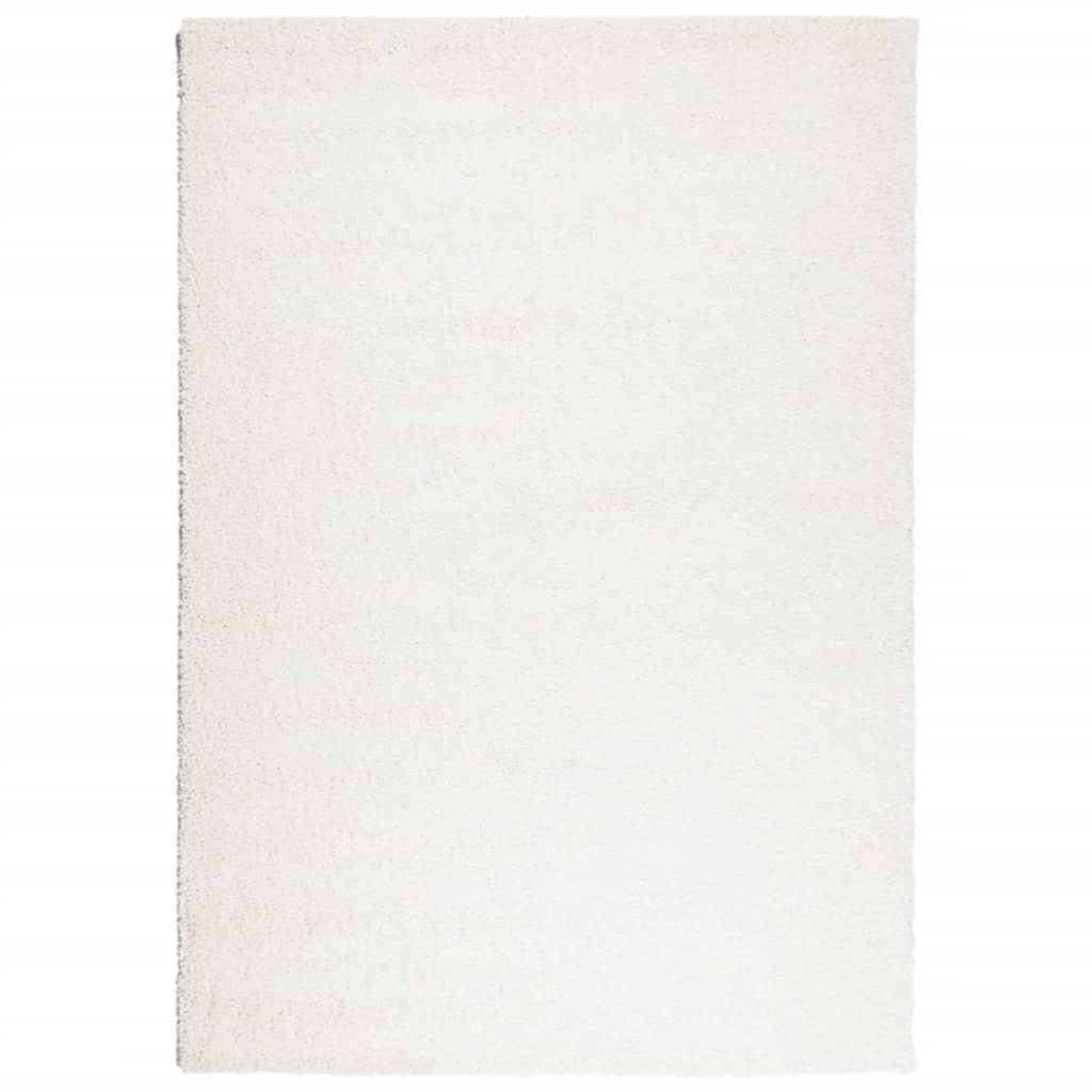 Tappeto Shaggy PAMPLONA a Pelo Lungo Moderno Crema 120x170 cm