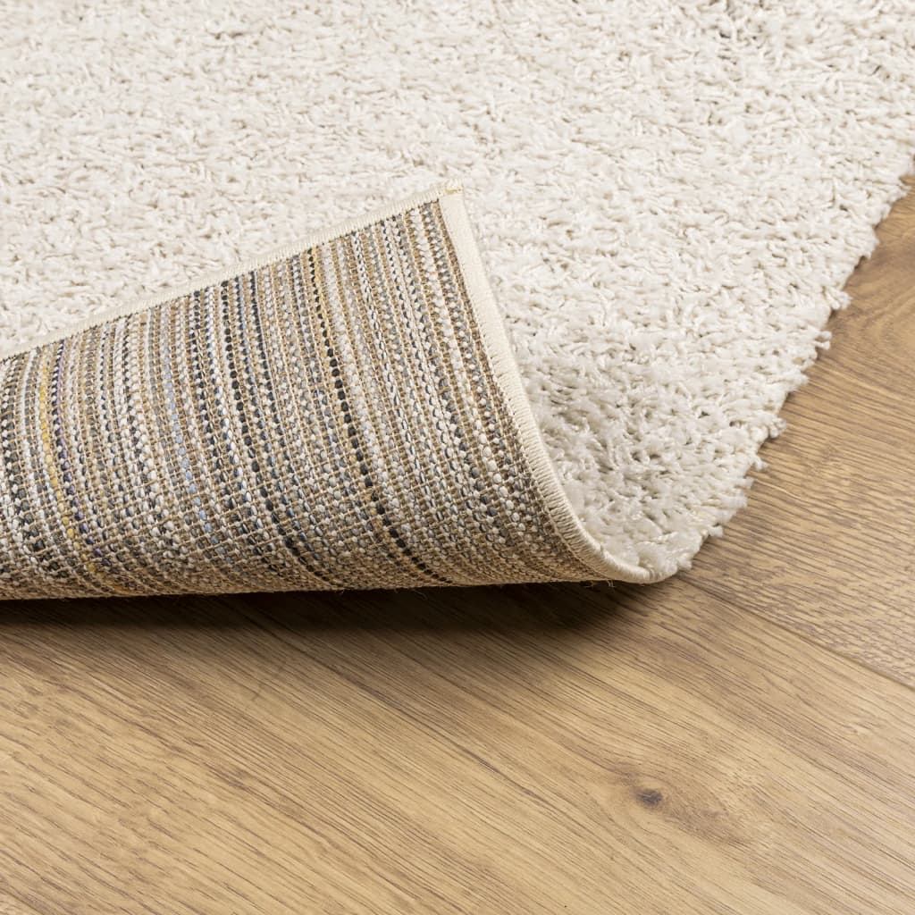 Tappeto Shaggy PAMPLONA a Pelo Lungo Moderno Crema 120x170 cm
