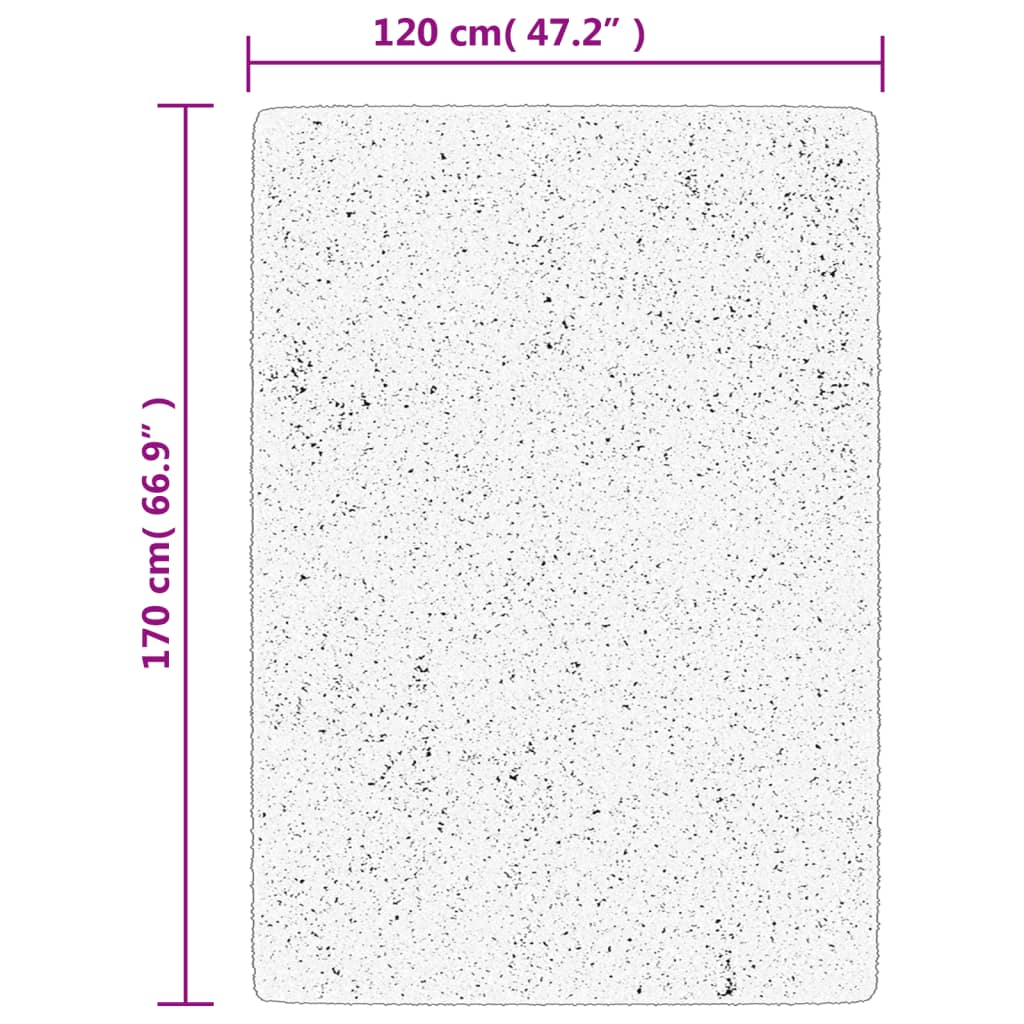 Tappeto Shaggy PAMPLONA a Pelo Lungo Moderno Crema 120x170 cm
