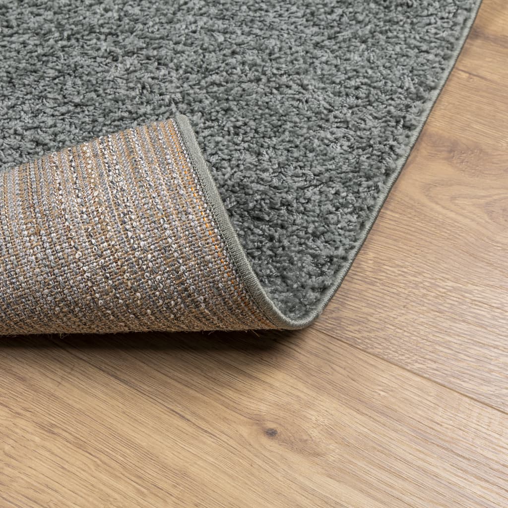 Tappeto Shaggy PAMPLONA a Pelo Lungo Moderno Verde 80x200 cm