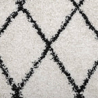 Tappeto Shaggy PAMPLONA a Pelo Lungo Crema e Nero 100x200 cm