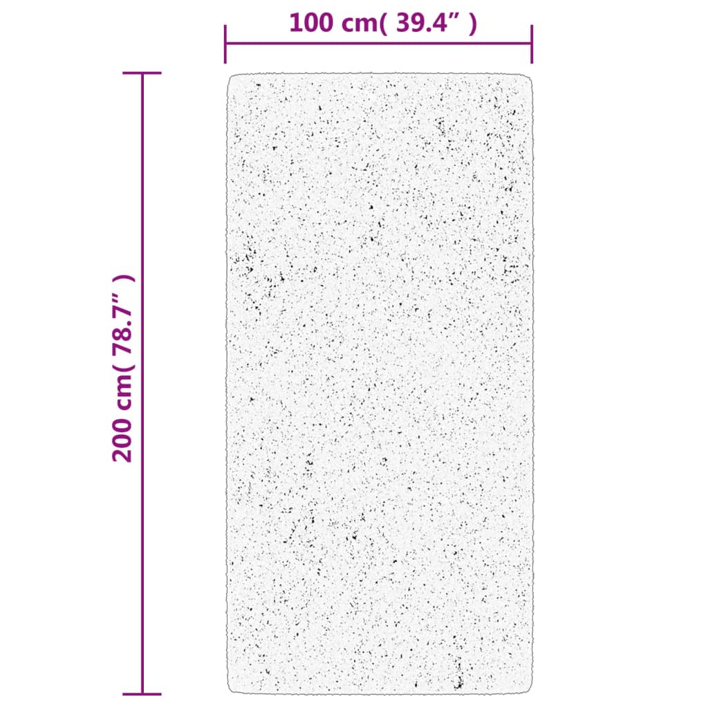 Tappeto Shaggy PAMPLONA a Pelo Lungo Crema e Nero 100x200 cm