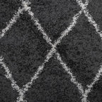 Tappeto Shaggy PAMPLONA a Pelo Lungo Nero e Crema 120x170 cm