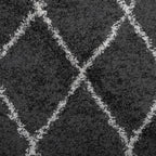 Tappeto Shaggy PAMPLONA a Pelo Lungo Nero e Crema 200x280 cm