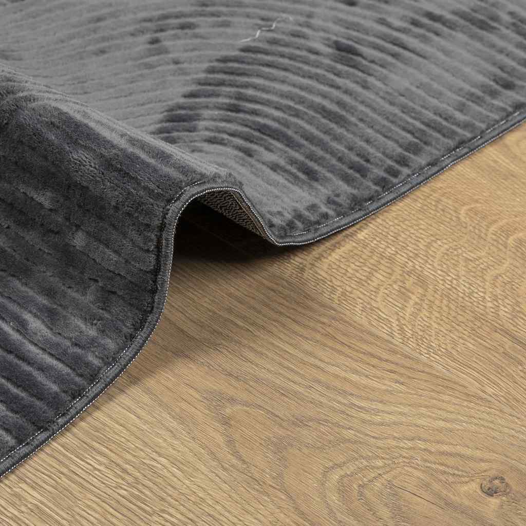 Tappeto IZA a Pelo Corto Aspetto Scandinavo antracite 80x150 cm