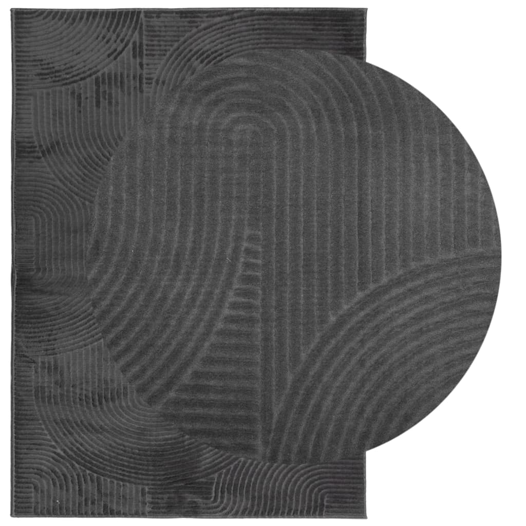 Tappeto IZA a Pelo Corto Aspetto Scandinavo antracite 160x230cm