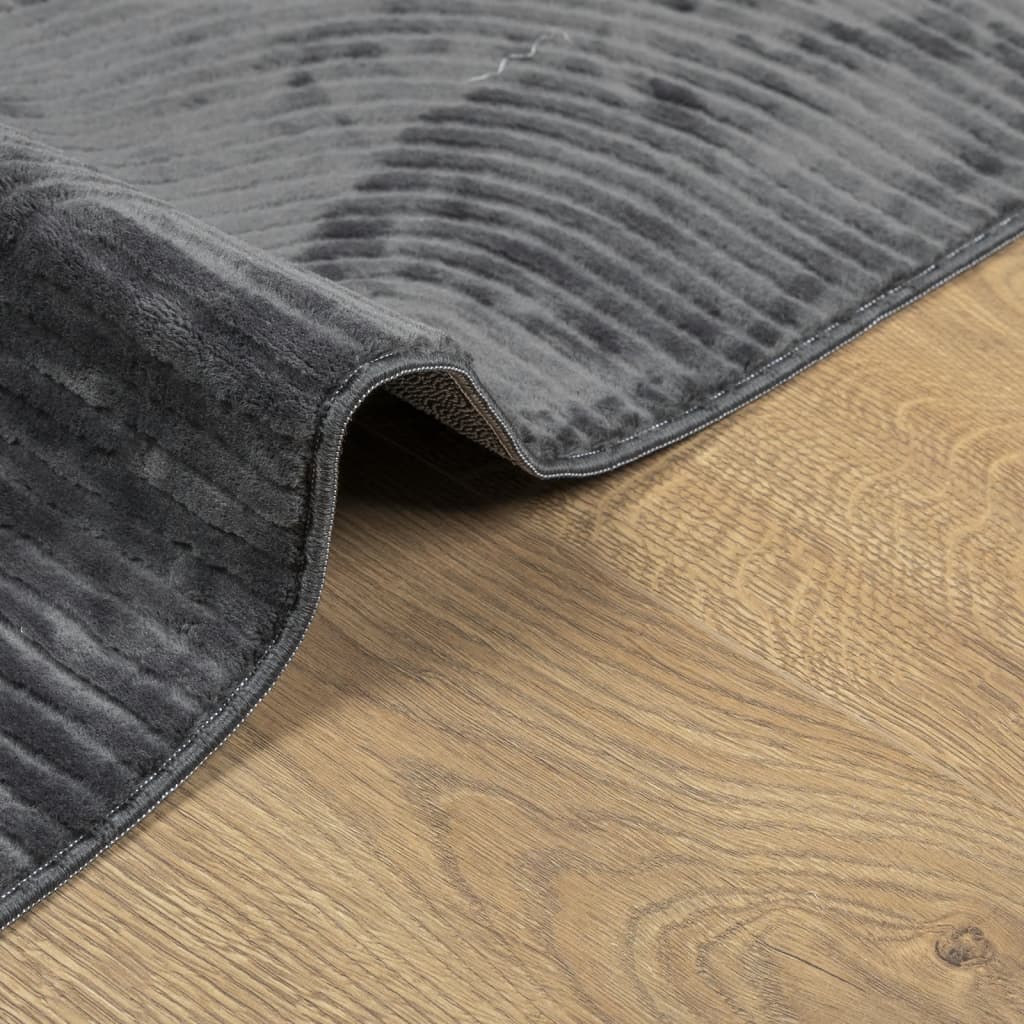 Tappeto IZA a Pelo Corto Aspetto Scandinavo antracite 160x230cm
