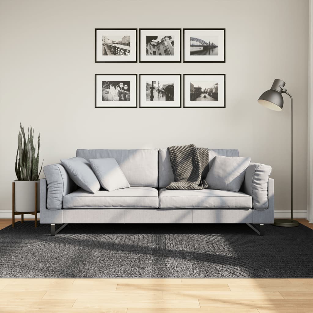 Tappeto IZA a Pelo Corto Aspetto Scandinavo antracite 160x230cm