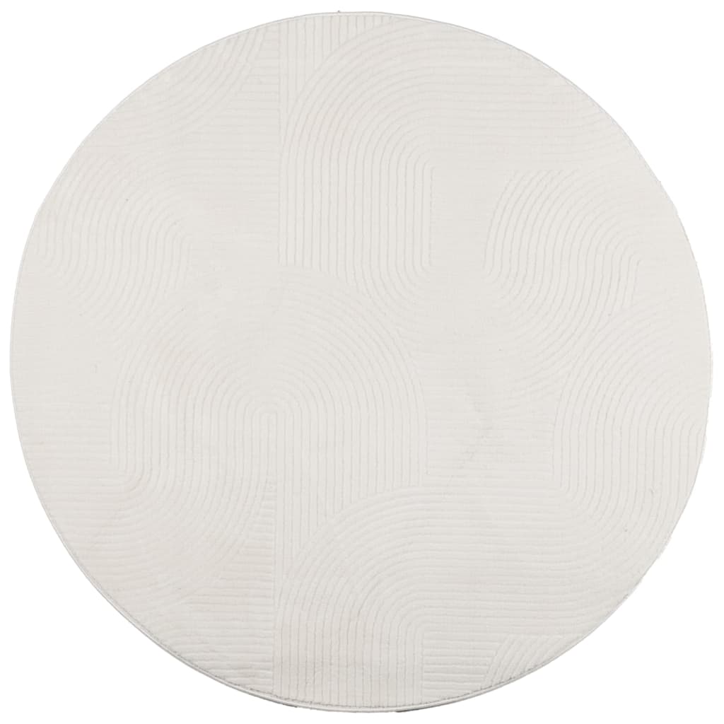 Tappeto IZA a Pelo Corto con Aspetto Scandinavo Crema Ø 200 cm