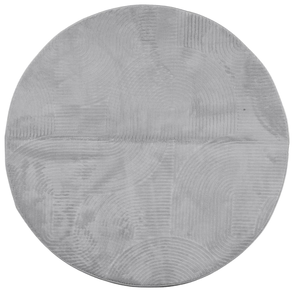Tappeto IZA a Pelo Corto con Aspetto Scandinavo Grigio Ø 80 cm