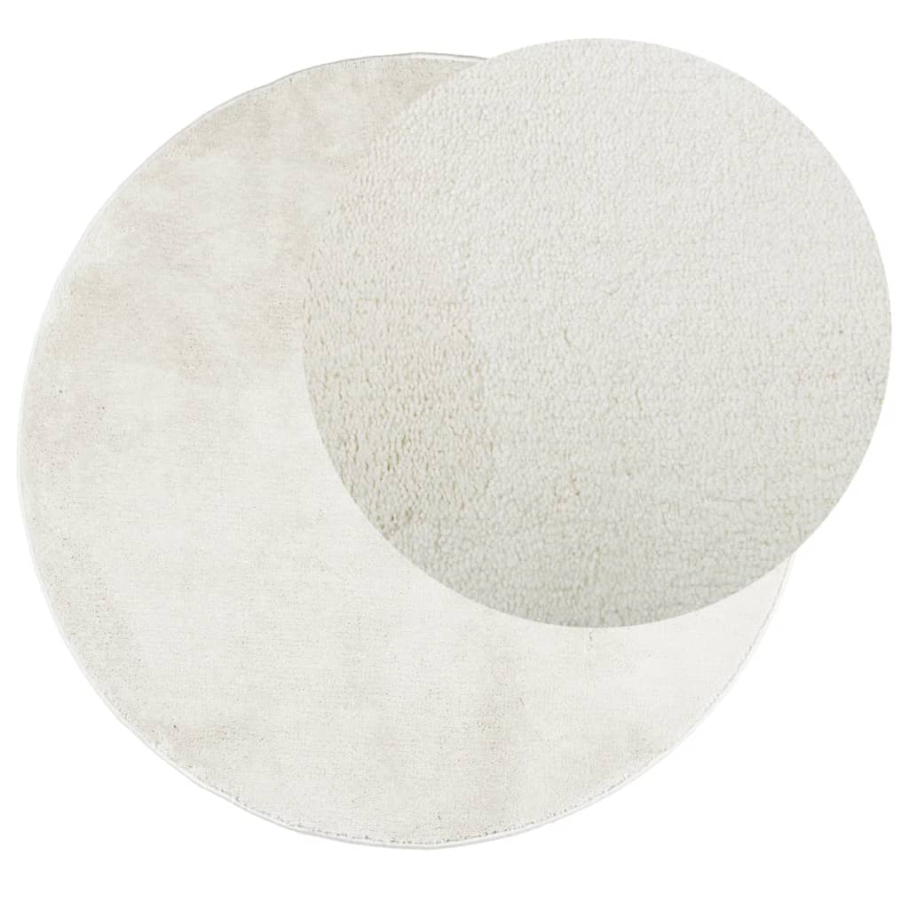 Tappeto OVIEDO a Pelo Corto Crema Ø 120 cm
