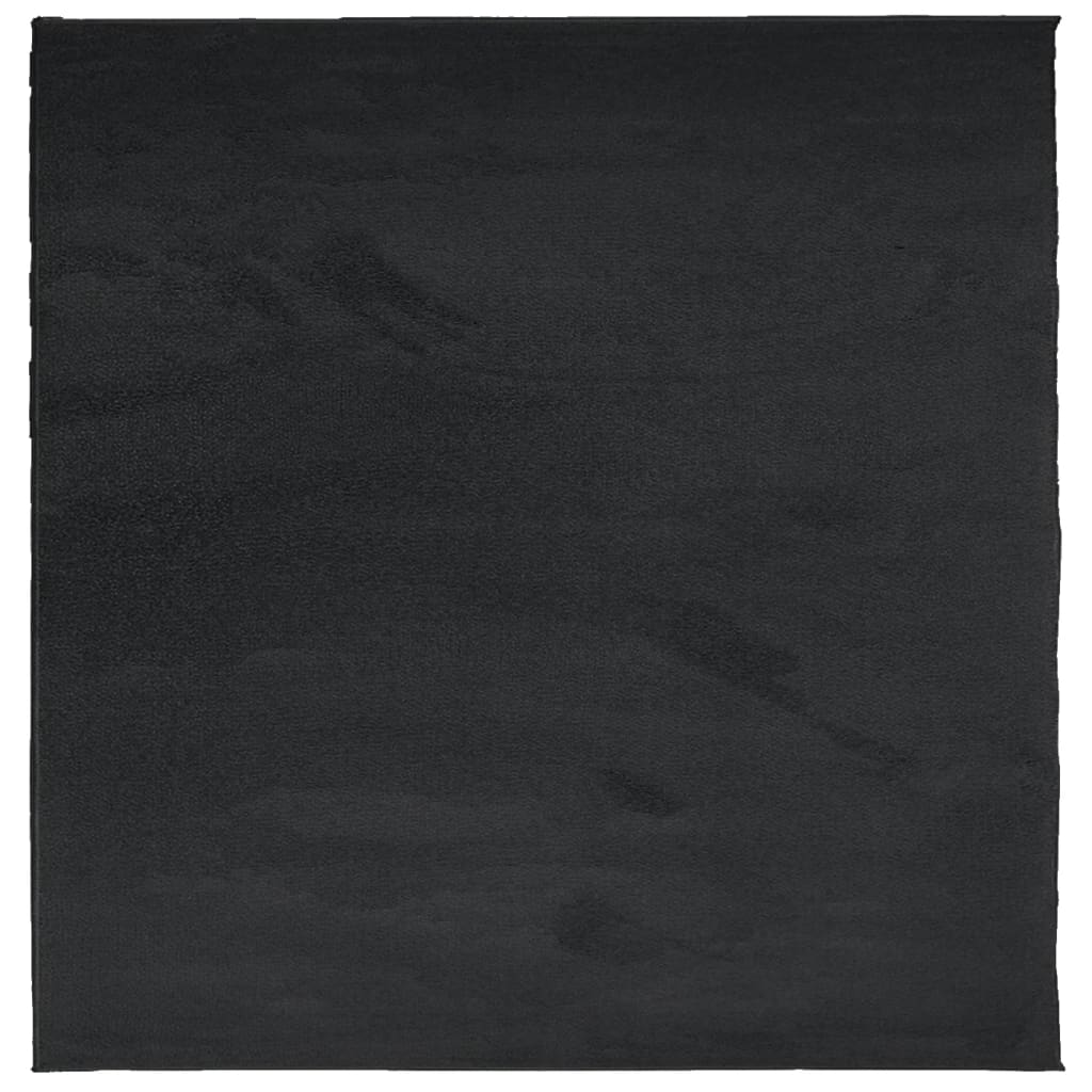 Tappeto OVIEDO a Pelo Corto Nero 120x120 cm