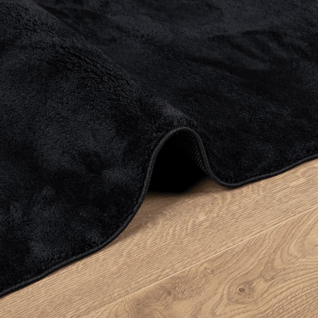 Tappeto OVIEDO a Pelo Corto Nero 140x200 cm