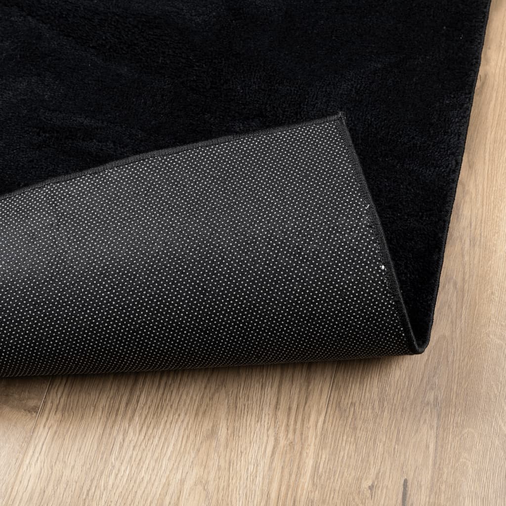 Tappeto OVIEDO a Pelo Corto Nero 200x200 cm