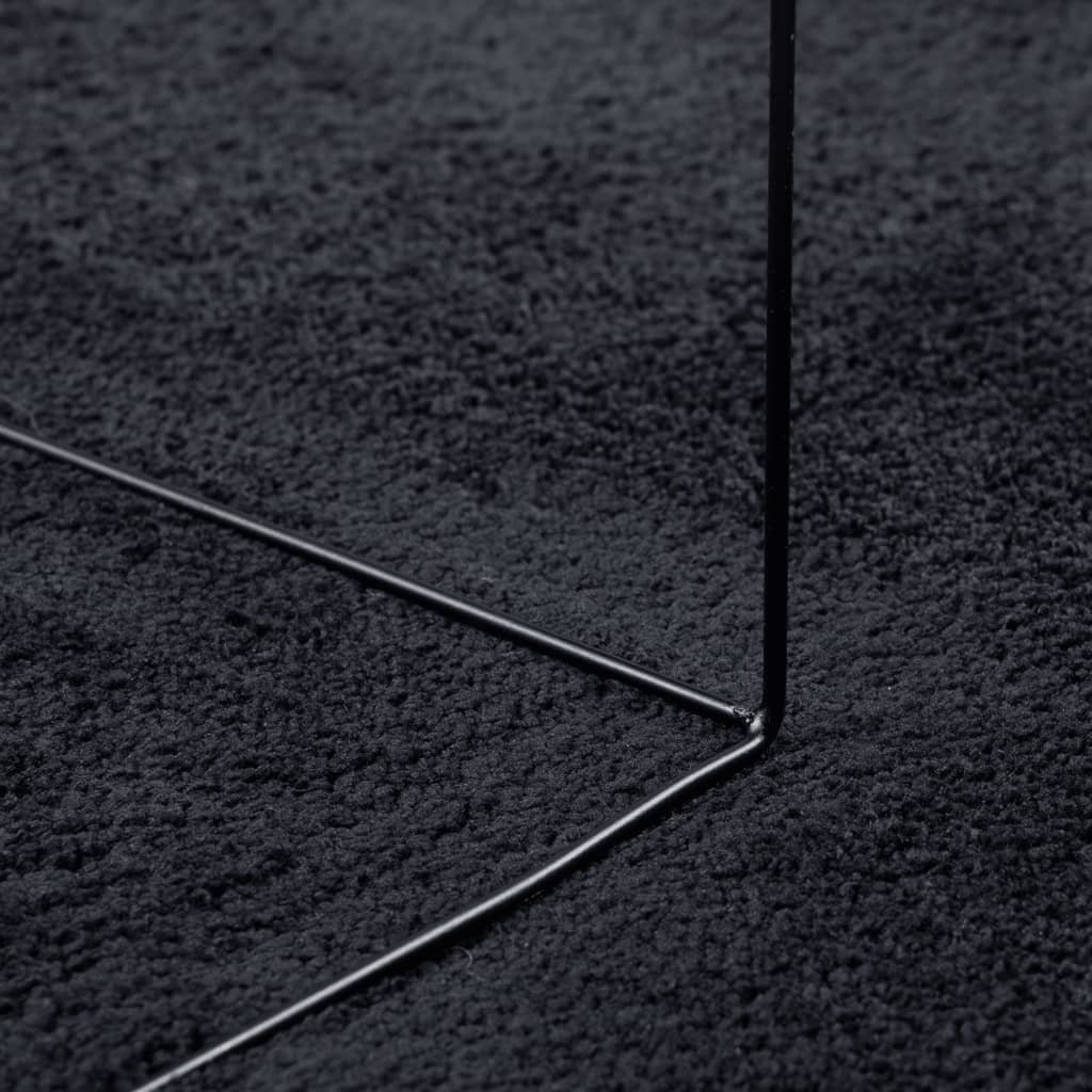 Tappeto OVIEDO a Pelo Corto Nero 200x200 cm