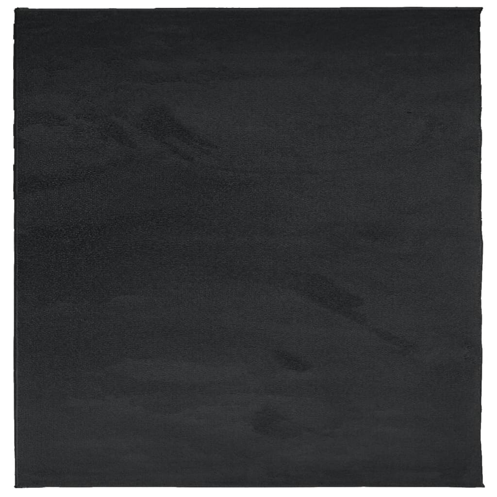 Tappeto OVIEDO a Pelo Corto Nero 200x200 cm