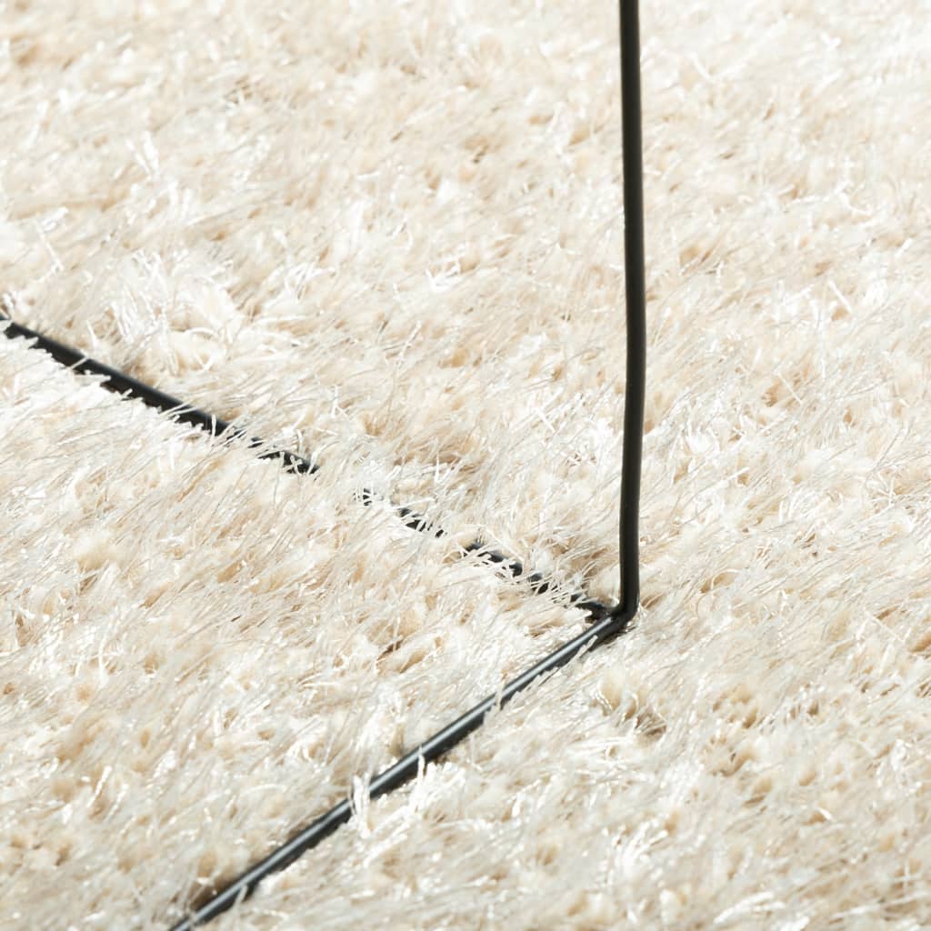 Tappeto a Pelo Lucido Lungo ISTAN Effetto Crema 140x200 cm