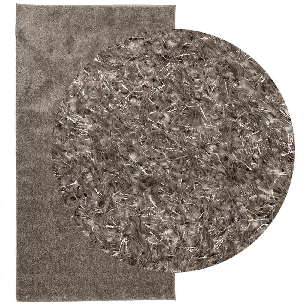 Tappeto a Pelo Lucido Lungo ISTAN Effetto Grigio 80x150 cm