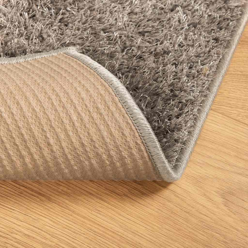 Tappeto a Pelo Lucido Lungo ISTAN Effetto Grigio 80x150 cm
