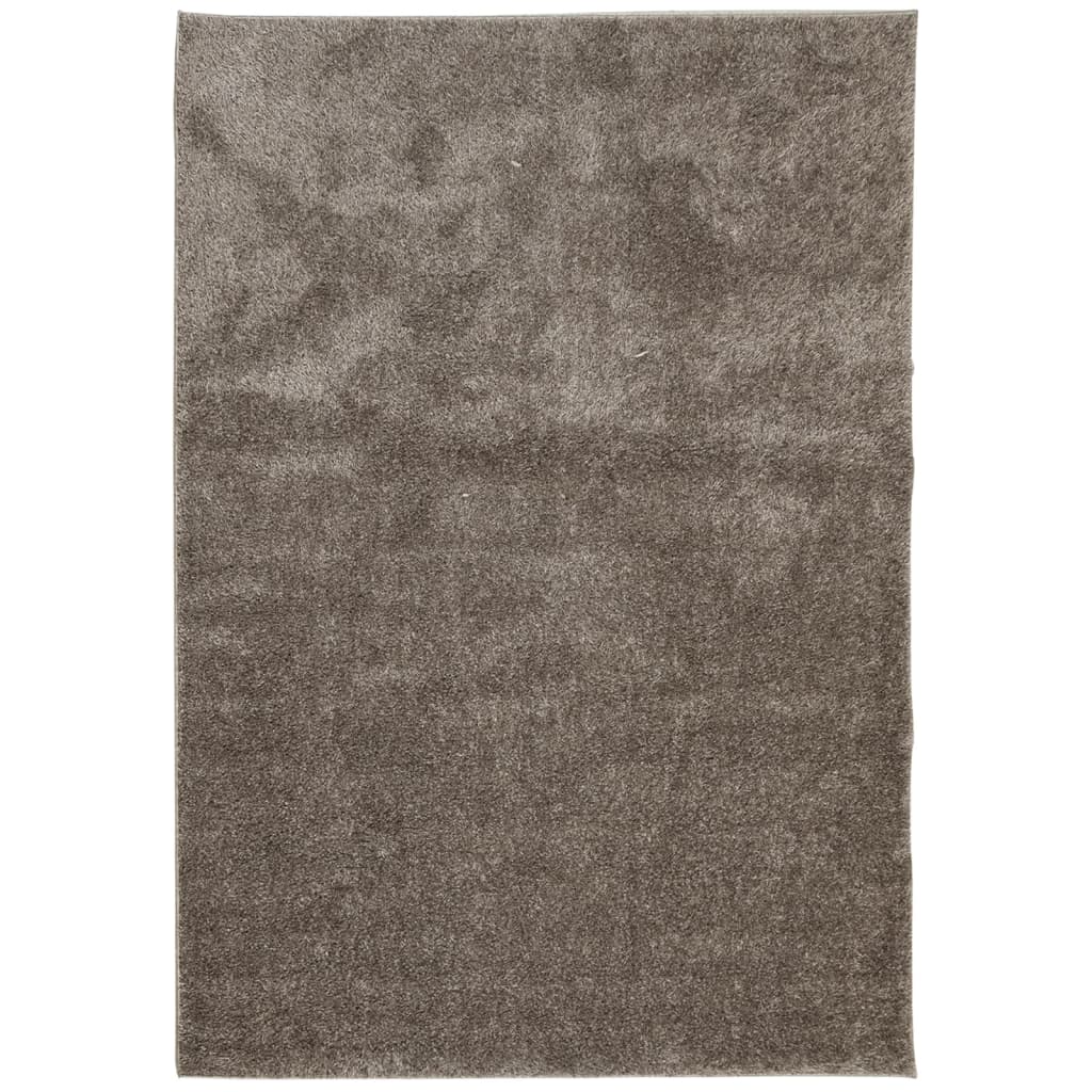 Tappeto a Pelo Lucido Lungo ISTAN Effetto Grigio 160x230 cm