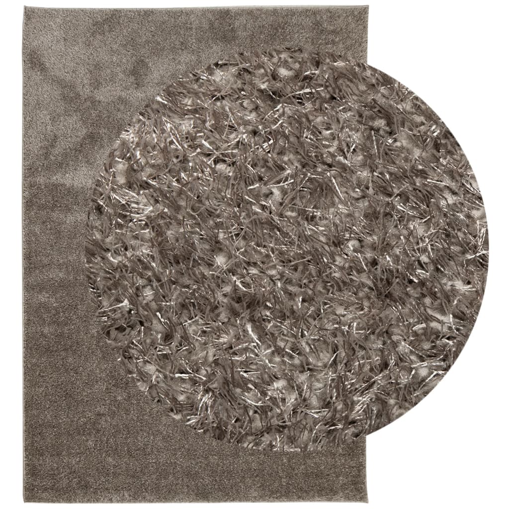 Tappeto a Pelo Lucido Lungo ISTAN Effetto Grigio 160x230 cm