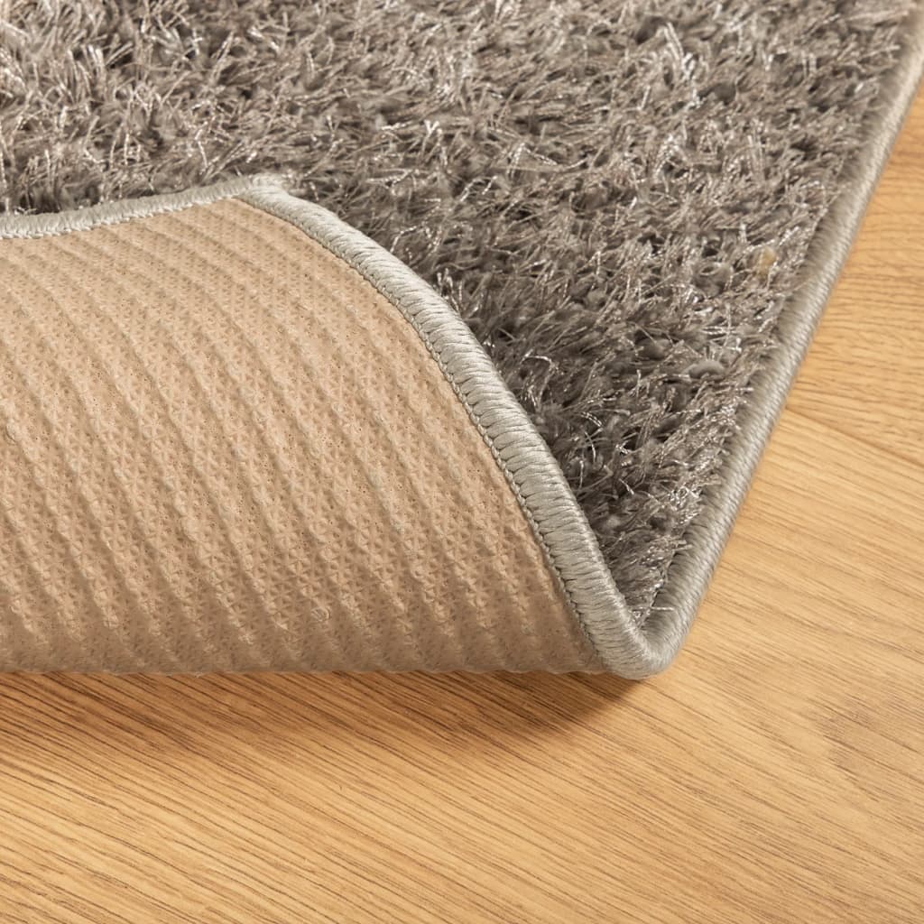 Tappeto a Pelo Lucido Lungo ISTAN Effetto Grigio 160x230 cm