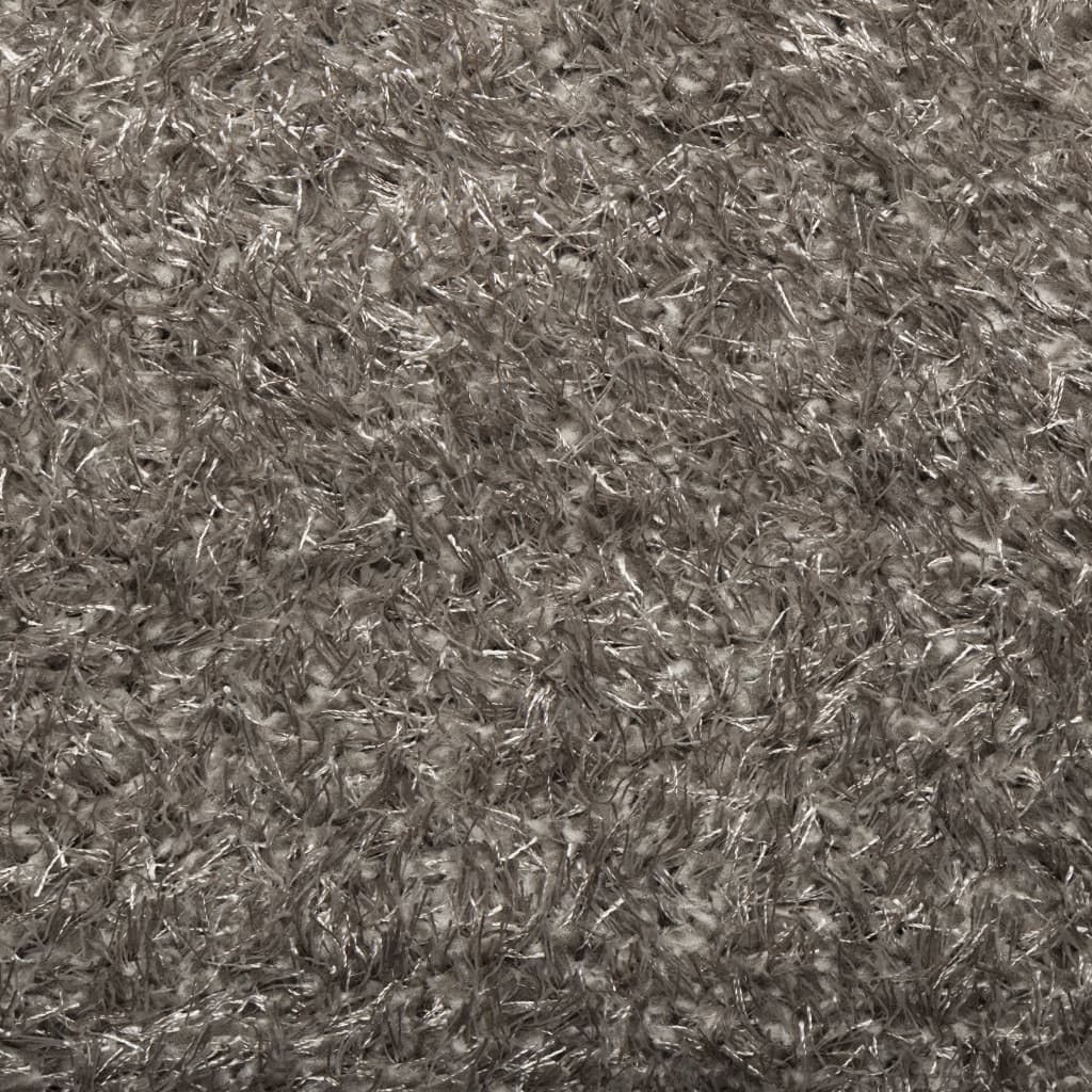 Tappeto a Pelo Lucido Lungo ISTAN Effetto Grigio Ø 100 cm