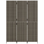 Divisorio per Ambienti a 3 Pannelli Grigio in Polyrattan