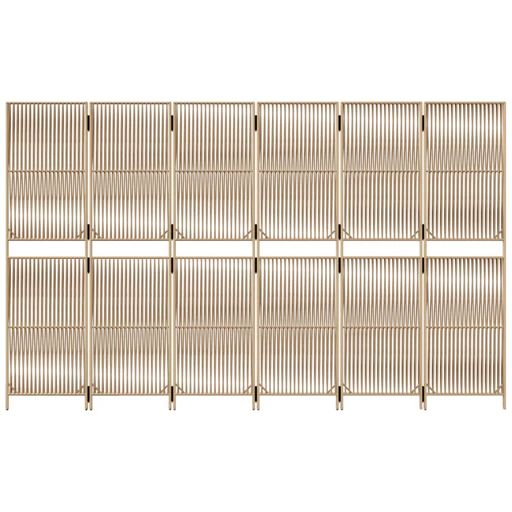 Divisorio per Ambienti a 6 Pannelli Beige in Polyrattan