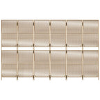 Divisorio per Ambienti a 6 Pannelli Beige in Polyrattan