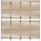 Divisorio per Ambienti a 4 Pannelli Beige in Polyrattan