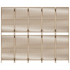 Divisorio per Ambienti a 5 Pannelli Beige in Polyrattan