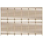 Divisorio per Ambienti a 6 Pannelli Beige in Polyrattan