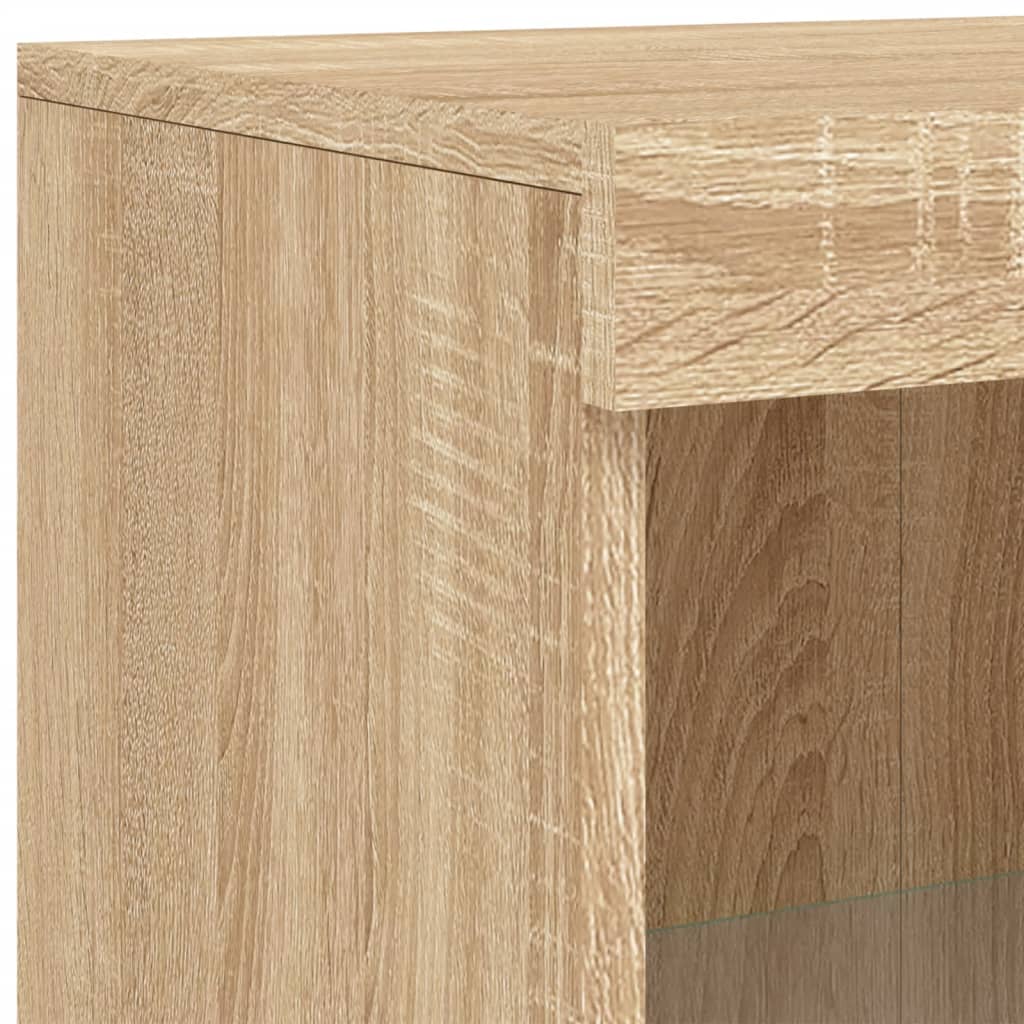 Armadietto con Luci LED Rovere Sonoma in Legno Multistrato