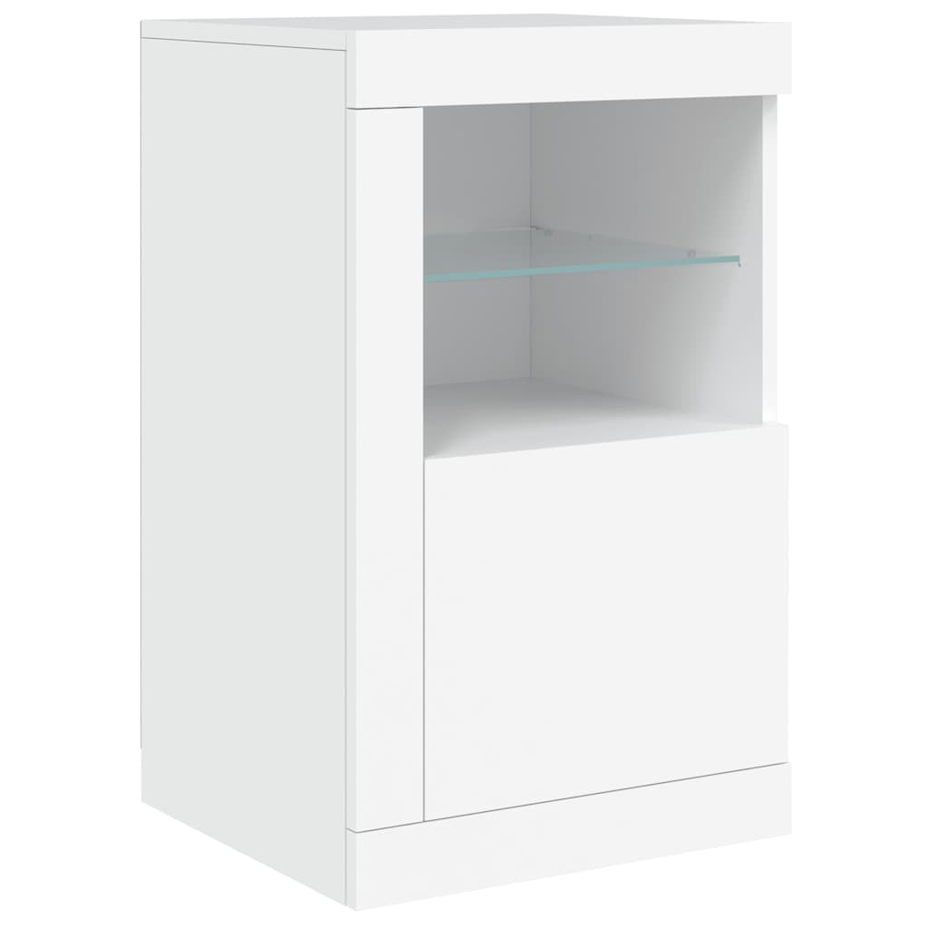 Armadietto con Luci LED Bianco in Legno Multistrato