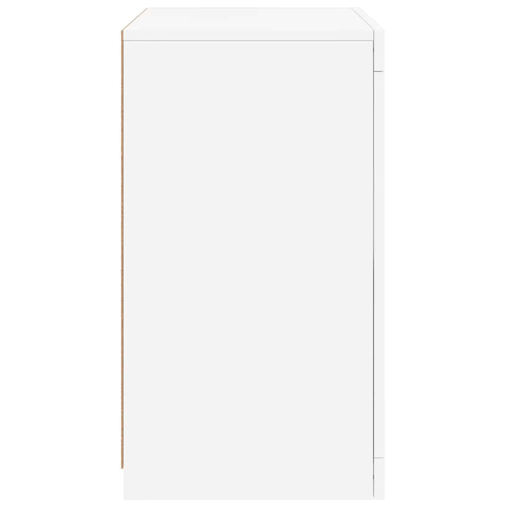 Armadietto con Luci LED Bianco in Legno Multistrato