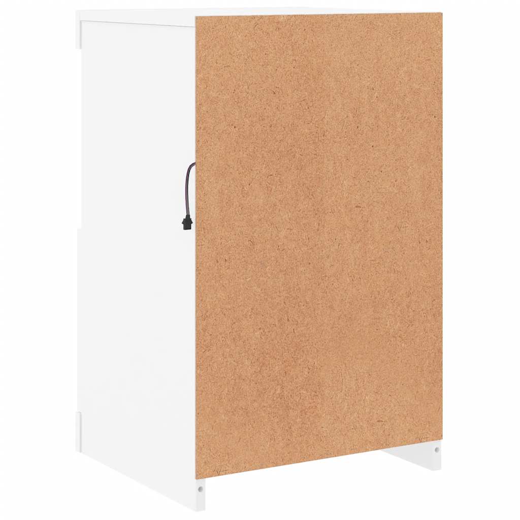 Armadietto con Luci LED Bianco in Legno Multistrato