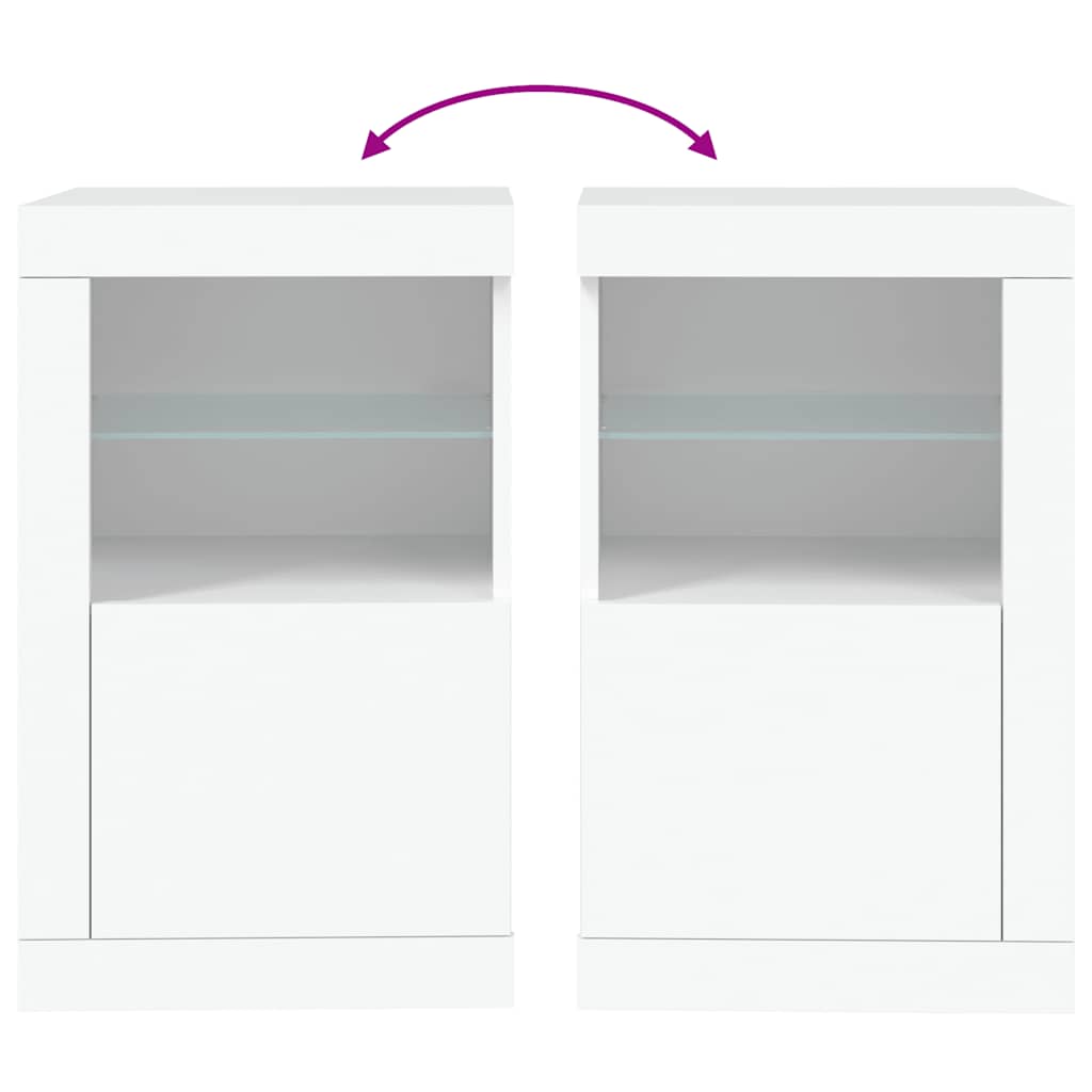 Armadietto con Luci LED Bianco in Legno Multistrato