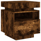 Comodini con Luci LED 2pz Rovere Fumo 40x39x48,5 cm