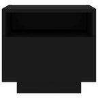Comodini con Luci LED 2pz Neri 40x39x37 cm