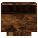 Comodini con Luci LED 2pz Rovere Fumo 40x39x37 cm
