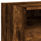 Comodini con Luci LED 2pz Rovere Fumo 40x39x37 cm