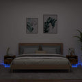 Comodini con Luci LED 2pz Rovere Fumo 40x39x37 cm