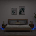 Comodini con Luci LED 2pz Rovere Fumo 40x39x37 cm
