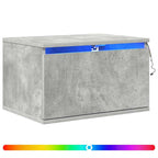 Comodino a Parete con Luci LED Grigio Cemento