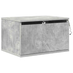 Comodino a Parete con Luci LED Grigio Cemento