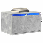 Comodino a Parete con Luci LED Grigio Cemento