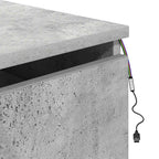 Comodino a Parete con Luci LED Grigio Cemento