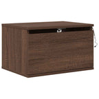 Comodino a Parete con luci LED Rovere Marrone
