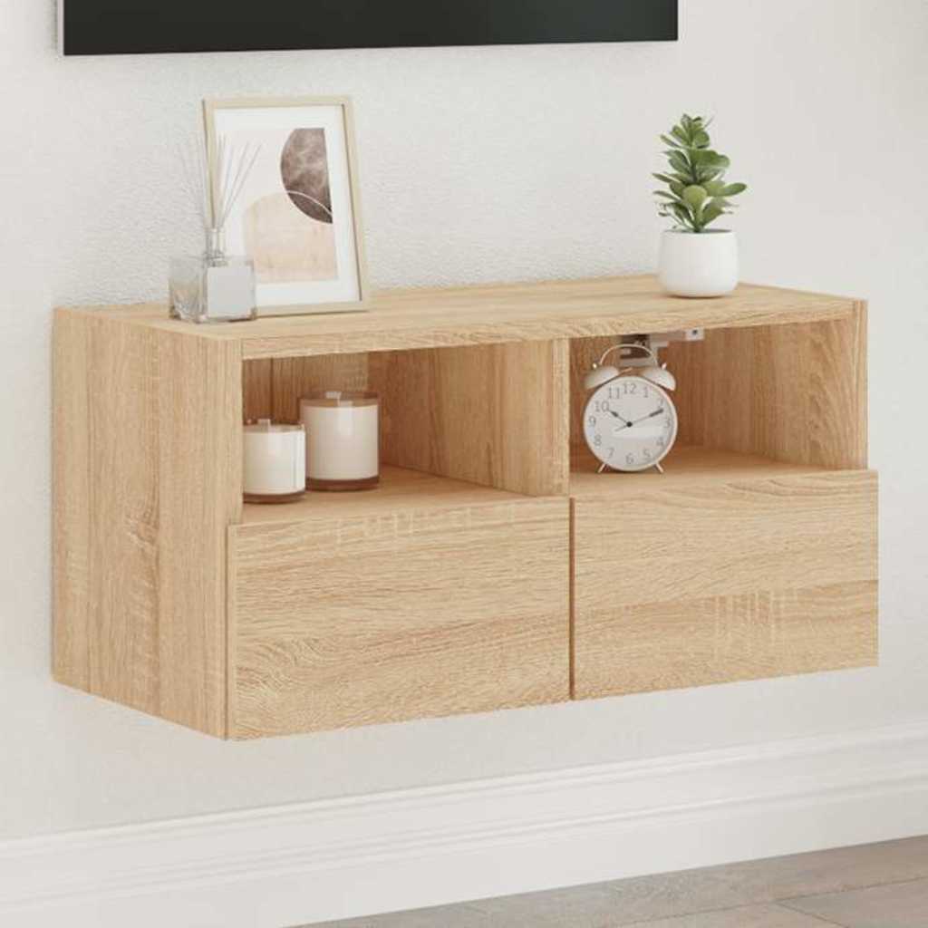 Mobile TV a Parete Rovere Sonoma 60x30x30 cm Legno Multistrato